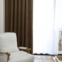 Cortinas Sólidas De Luxo Marrom Blackout Para Sala De Estar E Quarto
