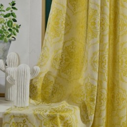 Cortina Blackout Simple Max Feita Sob Medida Cortina Floral Estame Jacquard Quarto