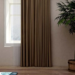 Cortina Sólida Café Escuro Feita Sob Medida, Cortina Moderna De Imitação De Seda Para Sala De Estar, Quarto, Tecido Blackout