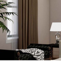 Cortina Sólida Café Escuro Feita Sob Medida, Cortina Moderna De Imitação De Seda Para Sala De Estar, Quarto, Tecido Blackout