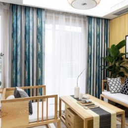 Cortina Blackout Moderna Max Feita Sob Medida, Cortina Espessa Com Estampa De Tinta Para Quarto