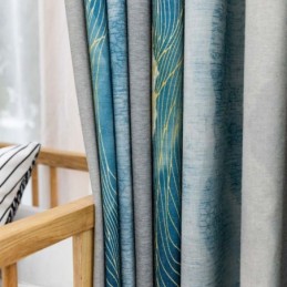 Cortina Blackout Moderna Max Feita Sob Medida, Cortina Espessa Com Estampa De Tinta Para Quarto