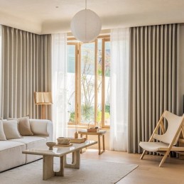Cortinas Nórdicas Blackout De Cor Sólida Para Sala De Estar