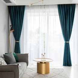 Cortina Estilo Nórdico Feita Sob Medida Cortina De Flanela Sólida Para Sala De Estar De Hotel
