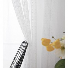 Cortina Moderna De Voile Transparente De Cor Branca Sólida Feita Sob Medida Para Quarto E Sala De Estar