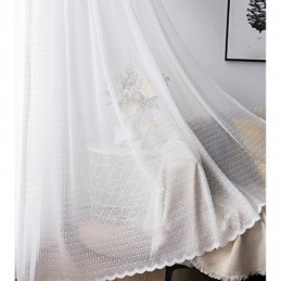 Cortina Moderna De Voile Transparente De Cor Branca Sólida Feita Sob Medida Para Quarto E Sala De Estar