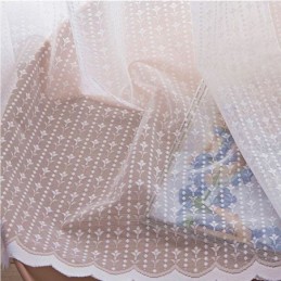 Cortina Moderna De Voile Transparente De Cor Branca Sólida Feita Sob Medida Para Quarto E Sala De Estar