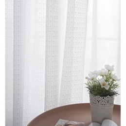 Cortina Moderna De Voile Transparente De Cor Branca Sólida Feita Sob Medida Para Quarto E Sala De Estar