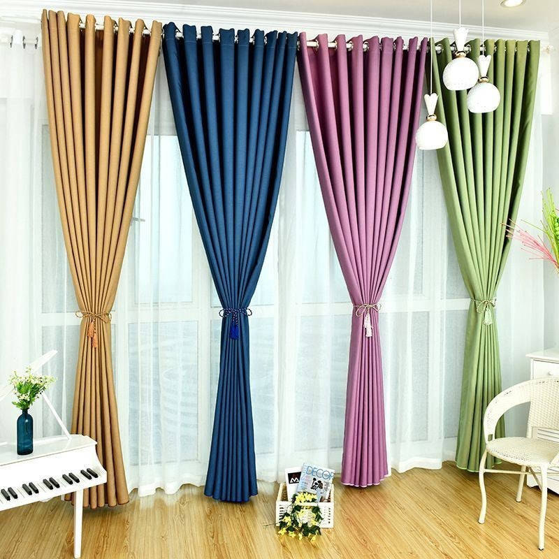 Cortinas De Veludo De Cor Sólida Escurecidas Para Sala De Estar