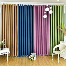 Cortinas De Veludo De Cor Sólida Escurecidas Para Sala De Estar