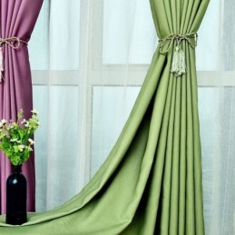 Cortinas De Veludo De Cor Sólida Escurecidas Para Sala De Estar