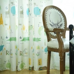 Cortina Moderna Semi Blackout Feita Sob Medida Com Estampa De Animais Para Quarto Infantil