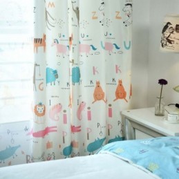 Cortina Moderna Semi Blackout Feita Sob Medida Com Estampa De Animais Para Quarto Infantil