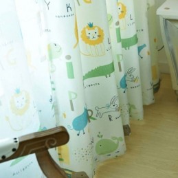 Cortina Moderna Semi Blackout Feita Sob Medida Com Estampa De Animais Para Quarto Infantil