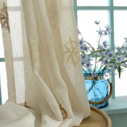 Cortina Moderna Transparente Feita Sob Medida, Respirável, Com Bordado De Estrelas, Para Sala De Estar