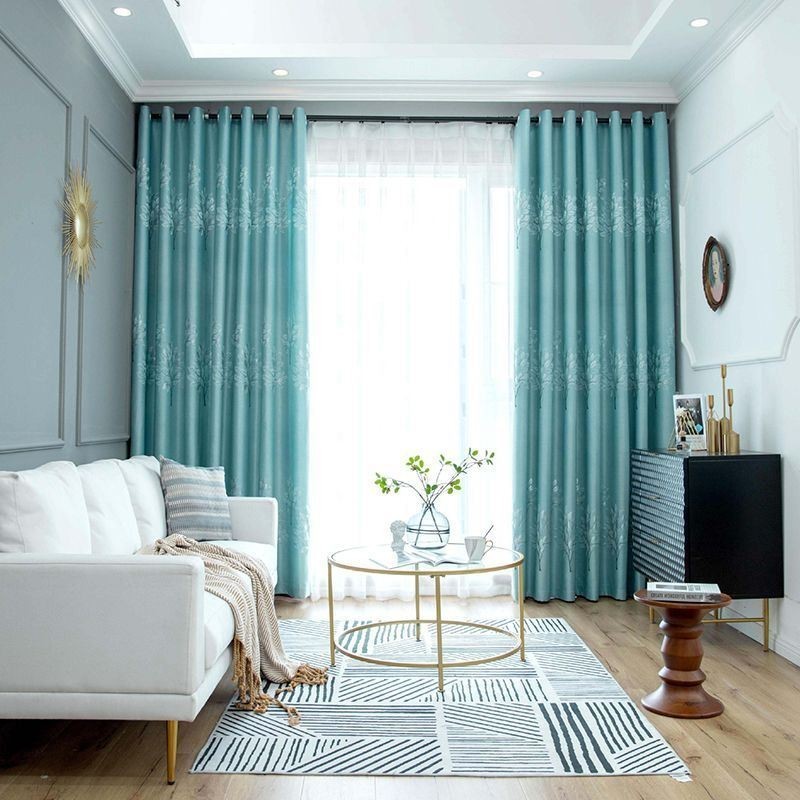 Cortinas De Cetim Com Estampa De Árvore Em Estilo Nórdico, Sala De Estar E Quarto