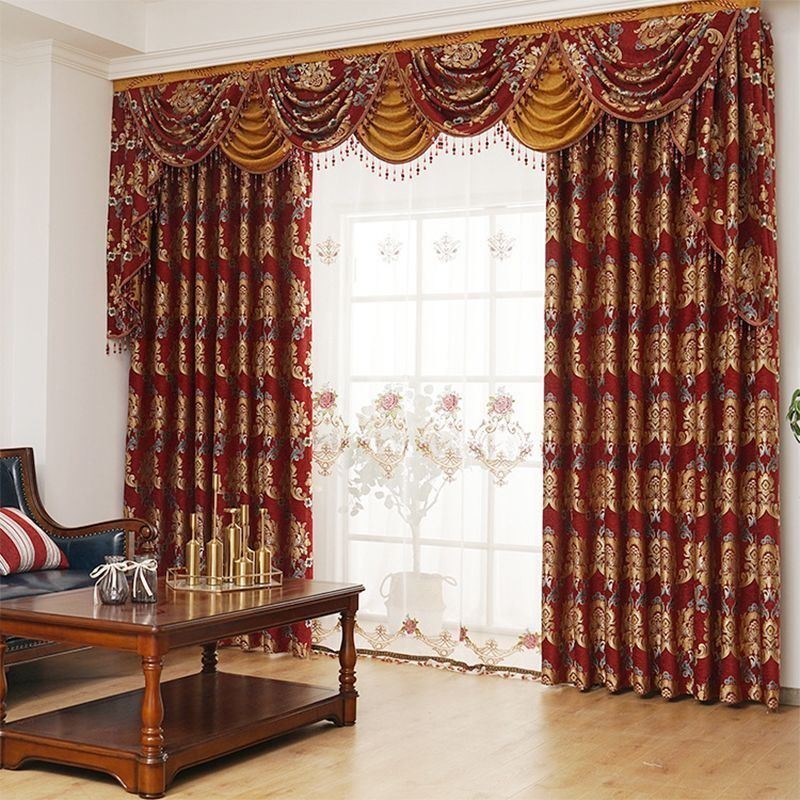 Cortina Bordada Em Chenille Estilo Europeu Leve E Luxuosa Para Sala De Estar, Feita Sob Medida