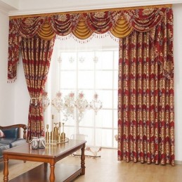 Cortina Bordada Em Chenille Estilo Europeu Leve E Luxuosa Para Sala De Estar, Feita Sob Medida