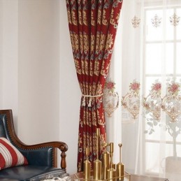 Cortina Bordada Em Chenille Estilo Europeu Leve E Luxuosa Para Sala De Estar, Feita Sob Medida
