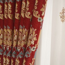 Cortina Bordada Em Chenille Estilo Europeu Leve E Luxuosa Para Sala De Estar, Feita Sob Medida