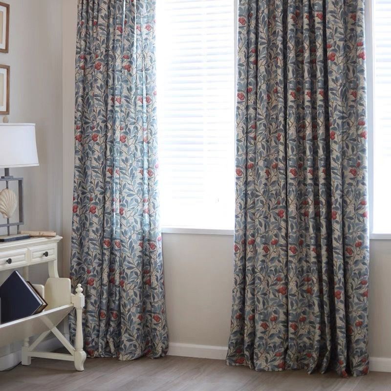 Cortinas Blackout Com Estampa Floral E Estilo Campestre Americano