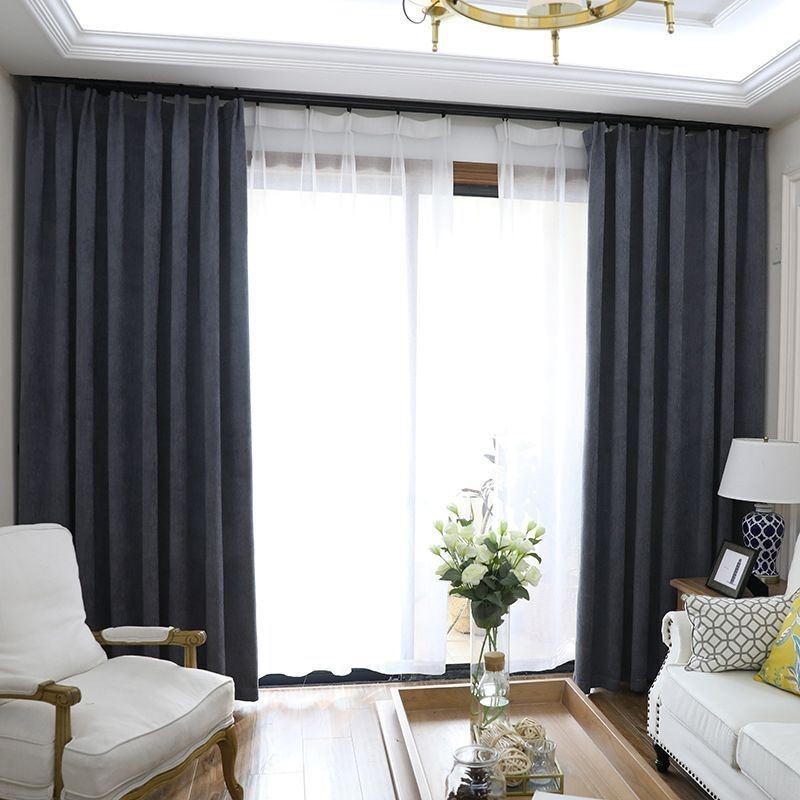Cortinas Blackout Europeias De Chenille De Cor Sólida, Feitas Sob Medida Para Sala De Estar E Quarto