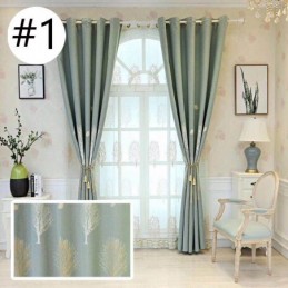 Cortinas De Quarto Elegantes Com Estampa De Árvore De Algodão Blackout Em Jacquard
