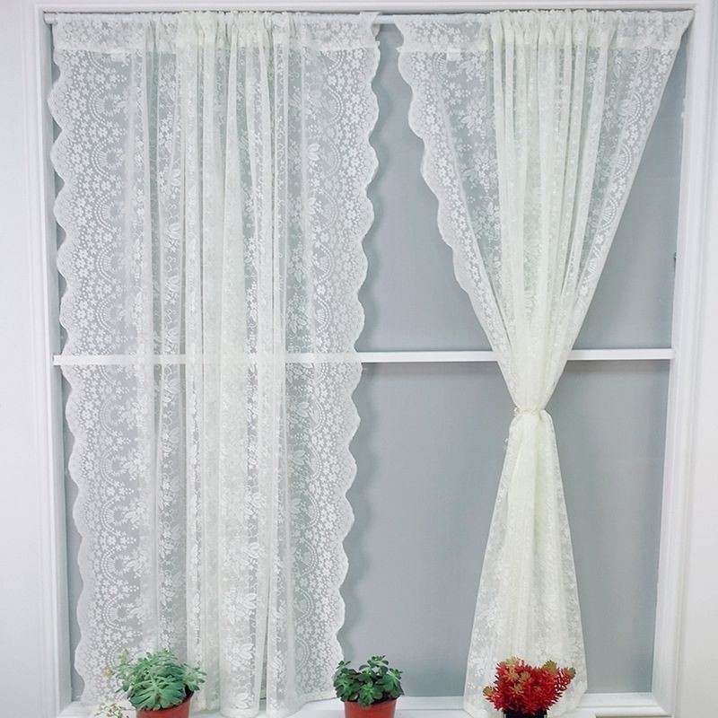 Cortinas De Renda Branca Transparentes Para Sala De Estar