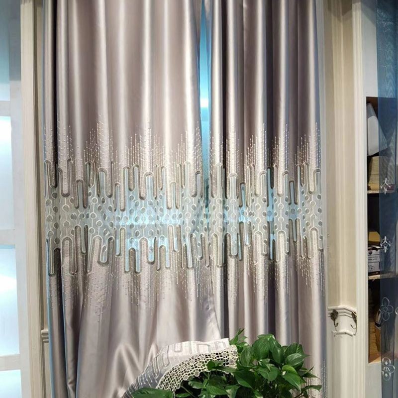 Painéis De Janela À Prova De Som De Estilo Nórdico De Luxo, Cortinas Bordadas De Renda Para Sala De Estar
