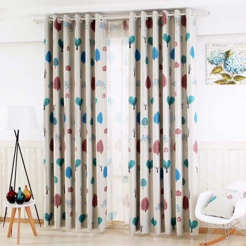 Cortina De Quarto Infantil Com Estampa De Árvore Pequena, Feita Sob Medida, Para Jardim De Infância