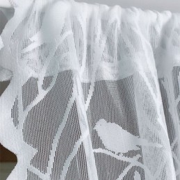 Cortinas Transparentes Modernas De Tule Branco Com Estampa De Pássaros Para Sala De Estar