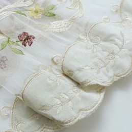 Cortina De Tule Bordado Europeu Sob Medida, Cortina Floral Voile Transparente Para Sala De Estar