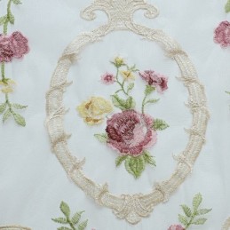 Cortina De Tule Bordado Europeu Sob Medida, Cortina Floral Voile Transparente Para Sala De Estar