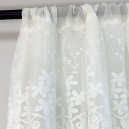 Cortina Moderna Com Design Floral Feita Sob Medida, Cortina De Tule Transparente Para Sala De Estar E Quarto