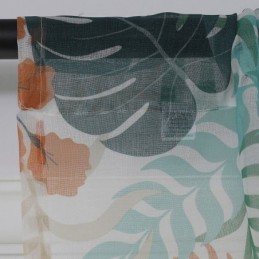 Cortina Estampada Com Folhas Sob Medida, Cortina De Tule Transparente Para Sala De Estar E Quarto