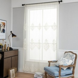 Cortinas Transparentes Bordadas Europeias, Voile Transparente, Tratamento De Janela Para Sala De Estar