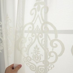Cortinas Transparentes Bordadas Europeias, Voile Transparente, Tratamento De Janela Para Sala De Estar