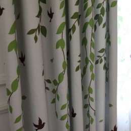 Cortina Sob Medida Cortina Com Estampa De Folhas Frescas Para Janela