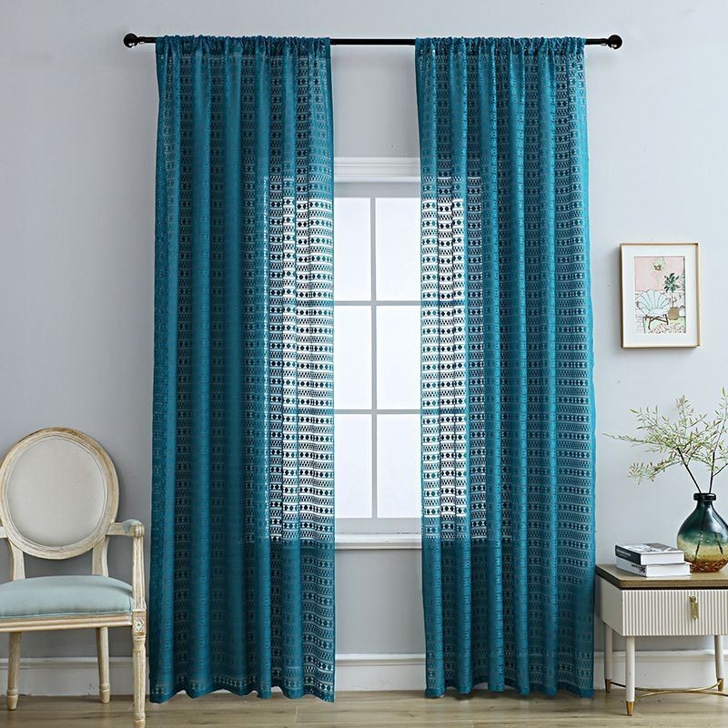 Cortina Nórdica Transparente Feita Sob Medida, Cortinas De Voile Simples Para Sala De Estar E Quarto