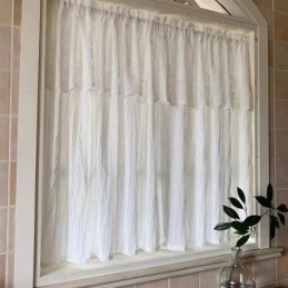 Cortina Curta De Tule Branco Feita Sob Medida Cortina De Voile Transparente Sólido Sala De Estar