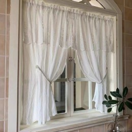 Cortina Curta De Tule Branco Feita Sob Medida Cortina De Voile Transparente Sólido Sala De Estar
