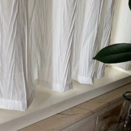 Cortina Curta De Tule Branco Feita Sob Medida Cortina De Voile Transparente Sólido Sala De Estar