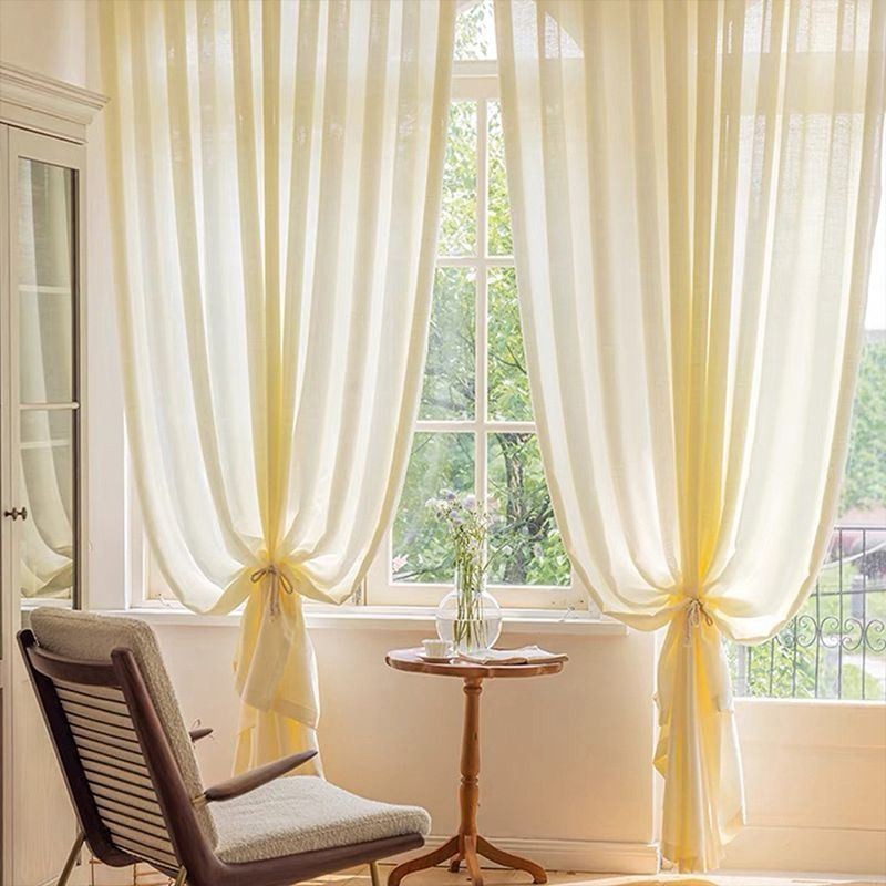 Cortinas Nórdicas De Tule, Cortina Moderna De Voile Transparente, Feita Sob Medida Para Sala De Estar E Quarto